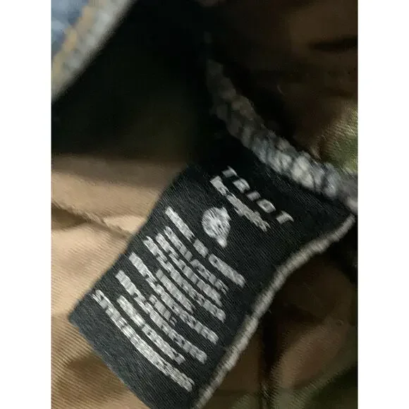 TRIOT Los Angeles Mens Quilted Camo-Lined Denim Jean Trucker Jacket - Picture 9 of 9